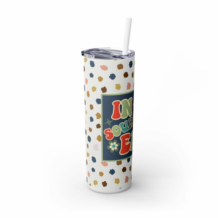 Retro In My Sourdough Era Skinny Tumbler with Straw, 20oz - Image 2