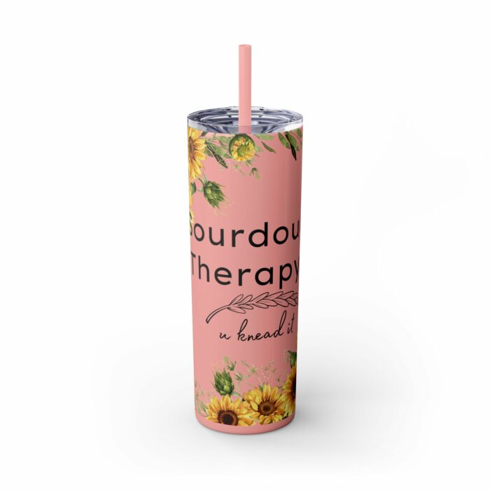 Sourdough Therapy...You Knead It-Skinny Tumbler with Straw, 20oz - Image 9