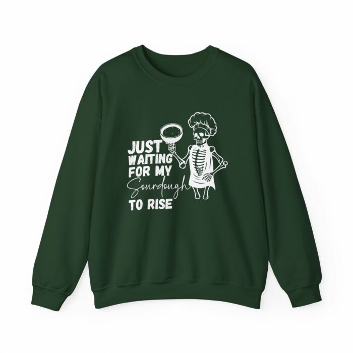 Skeleton, Just Waiting For My Sourdough To Rise - Crewneck Sweatshirt - Image 3