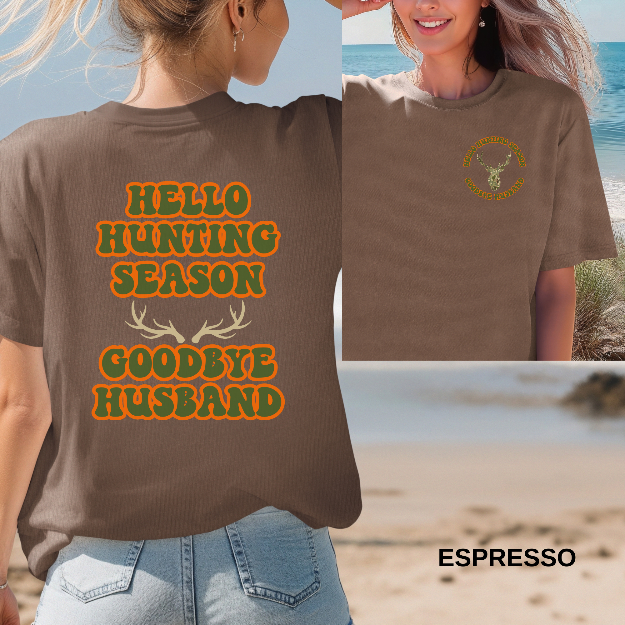 Hunting Widow T-shirt-Hello Hunting Season, Goodbye Husband - Image 10