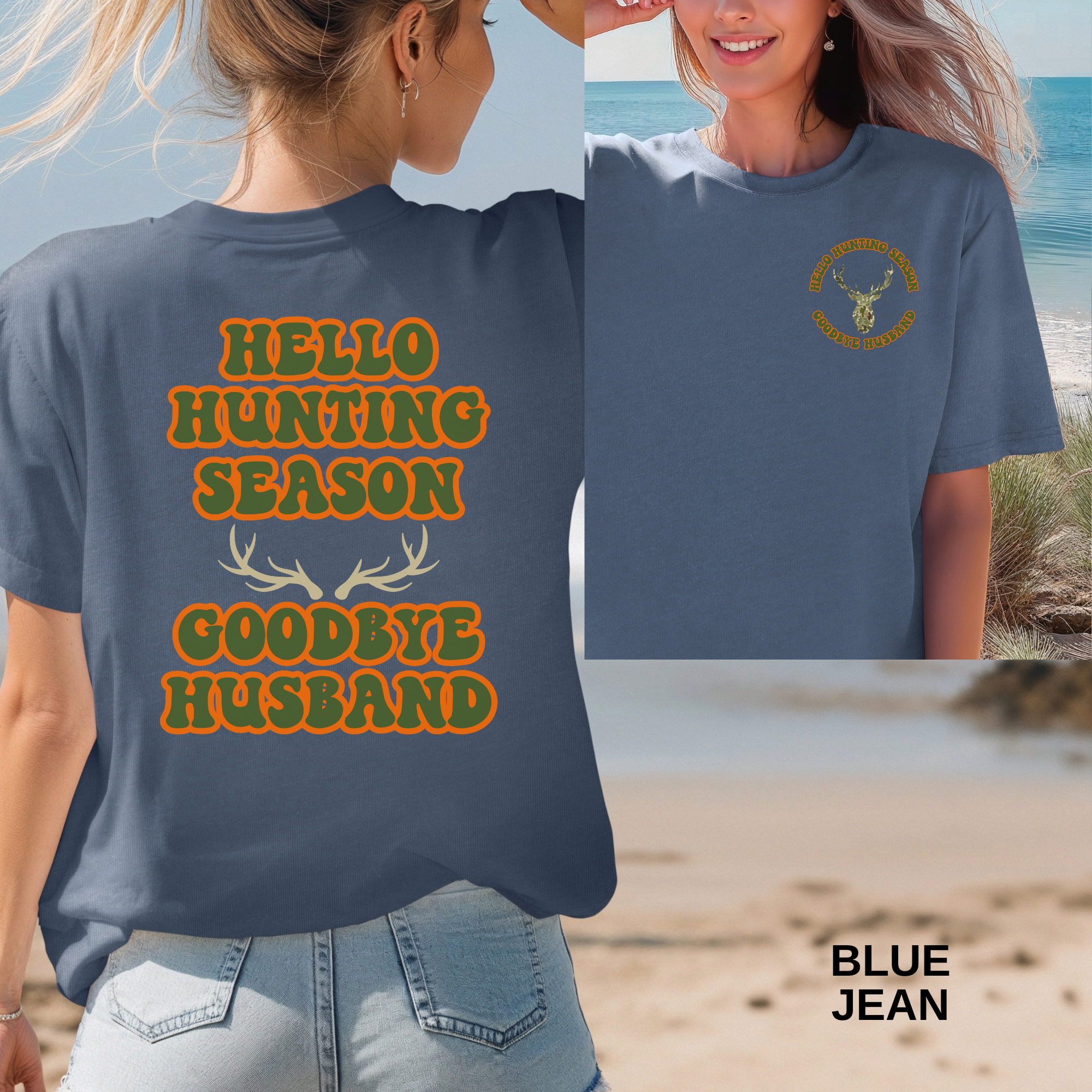 Hunting Widow T-shirt-Hello Hunting Season, Goodbye Husband - Image 4