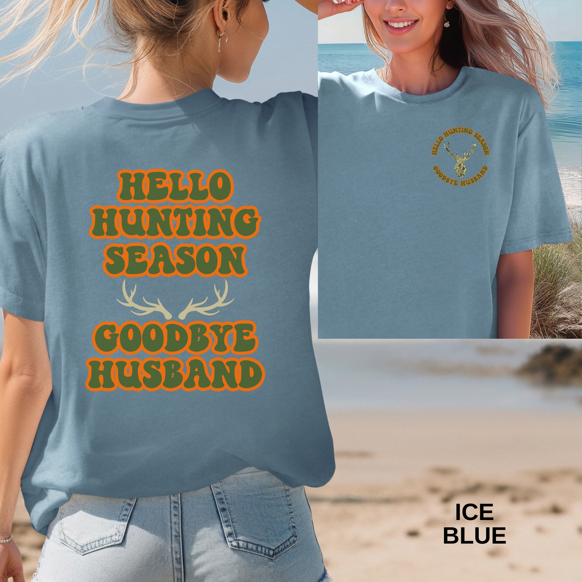 Hunting Widow T-shirt-Hello Hunting Season, Goodbye Husband - Image 5