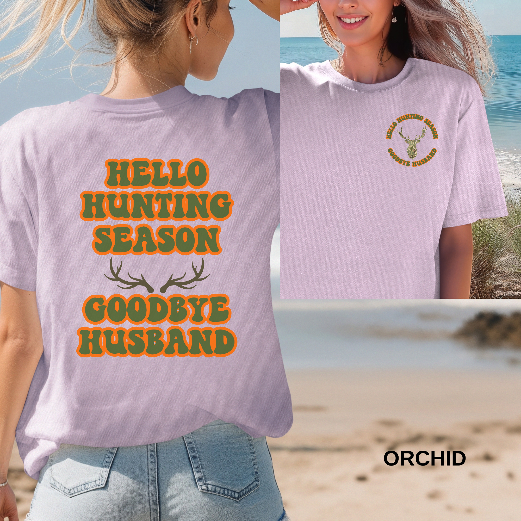 Hunting Widow T-shirt-Hello Hunting Season, Goodbye Husband - Image 9