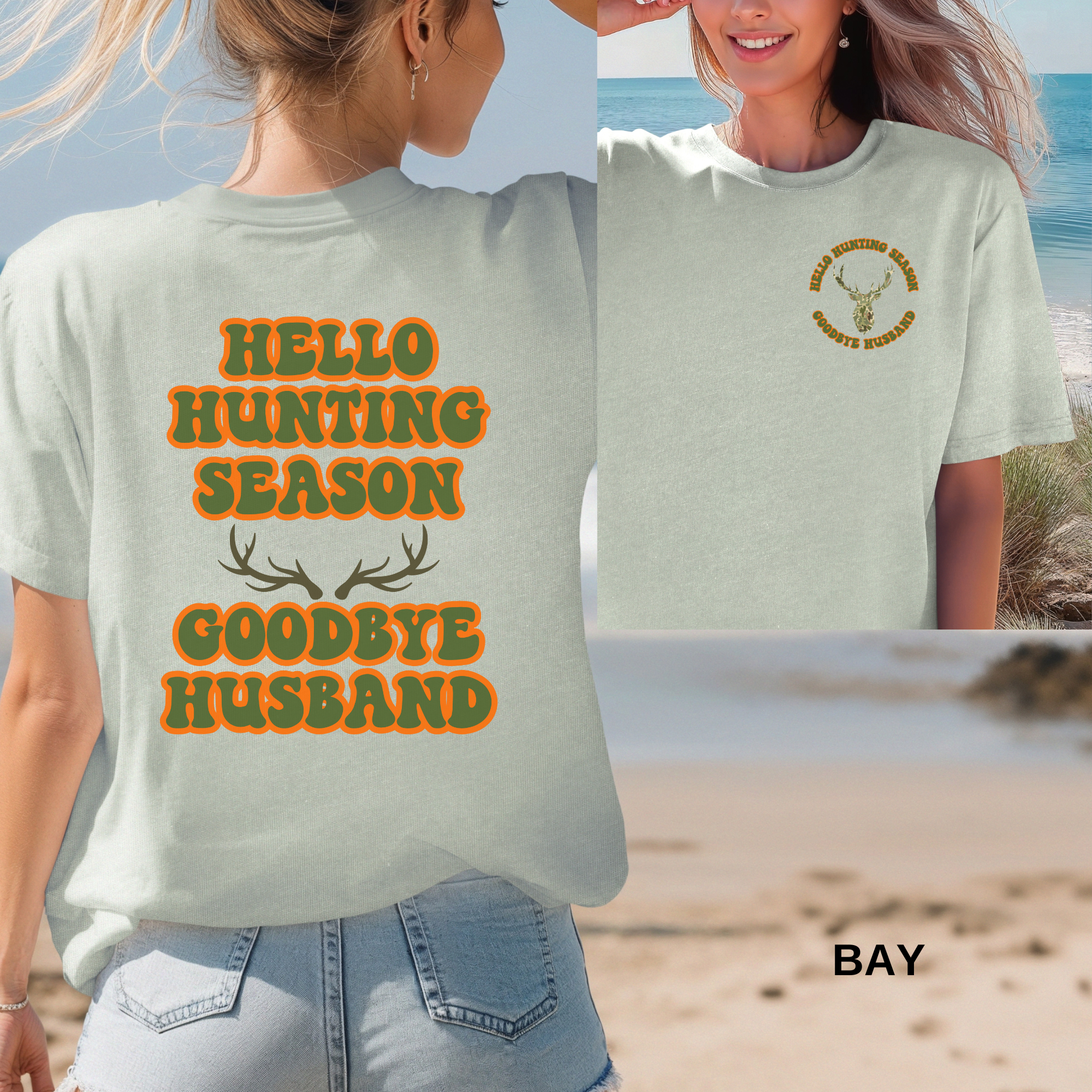Hunting Widow T-shirt-Hello Hunting Season, Goodbye Husband - Image 3