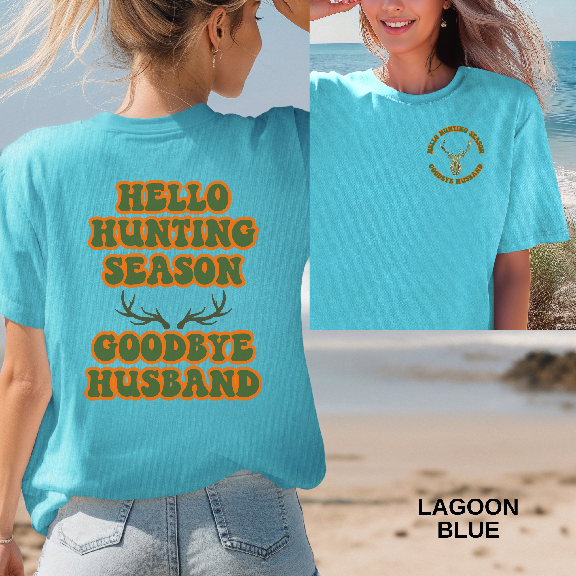 Hunting Widow T-shirt-Hello Hunting Season, Goodbye Husband - Image 8